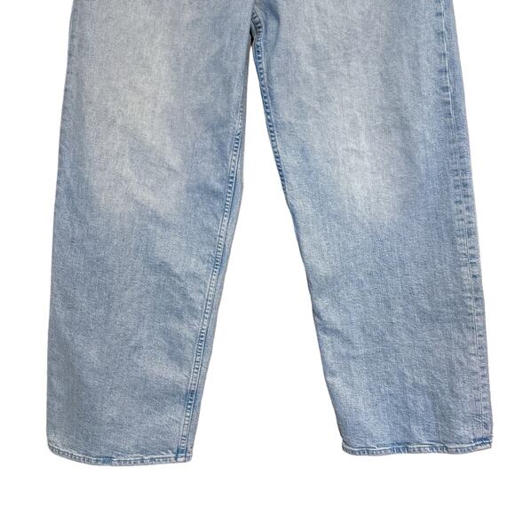 Mother NEW High Waisted Spinner Skimp Wide Straight Leg Jean Light Blue Wash 33 - Picture 7 of 16